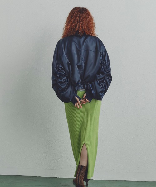 ROSE BUD（ローズバッド）の「ギャザースリーブMA-1ブルゾン（MA-1・レディース・カーキ/ネイビー・FREE）」の10枚目の写真