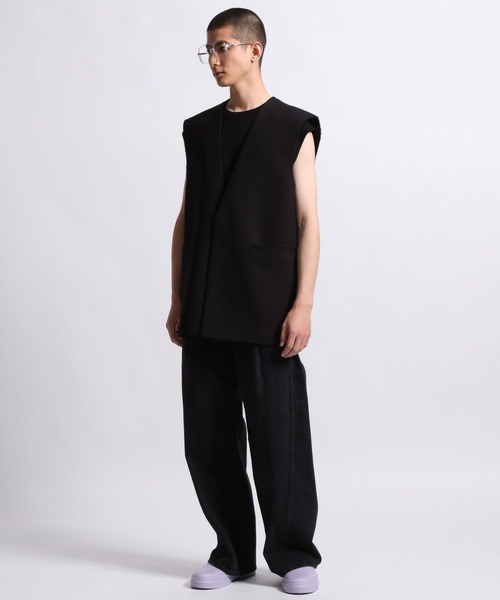 STERNBERG(スタンバーグ)の「STERNBERG/ツイストデニムワイドパンツ/997008(デニムパンツ・メンズ・ブラック/ライトグレー・SMALL/LARGE/X-SMALL/MEDIUM)」の4枚目の写真