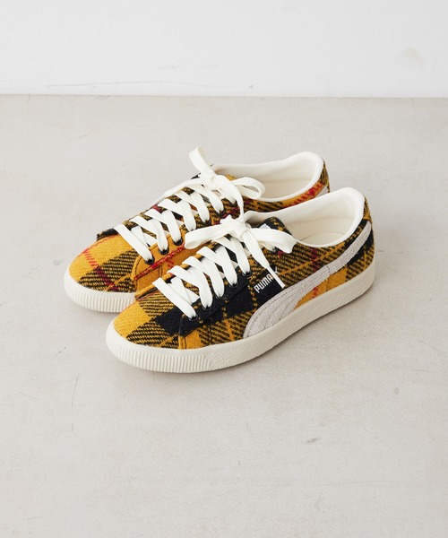 ear PAPILLONNER(イアパピヨネ)の「PUMA SUEDE VTG "HARRIS TWEED"(スニーカー・レディース・レッド/イエロー・23cm/24cm/24.5cm/25cm/23.5cm)」の2枚目の写真
