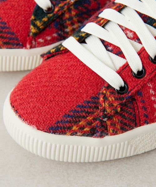 ear PAPILLONNER(イアパピヨネ)の「PUMA SUEDE VTG "HARRIS TWEED"(スニーカー・レディース・レッド/イエロー・23cm/24cm/24.5cm/25cm/23.5cm)」の4枚目の写真