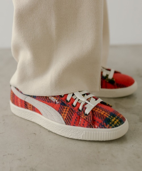 ear PAPILLONNER(イアパピヨネ)の「PUMA SUEDE VTG "HARRIS TWEED"(スニーカー・レディース・レッド/イエロー・23cm/24cm/24.5cm/25cm/23.5cm)」の5枚目の写真