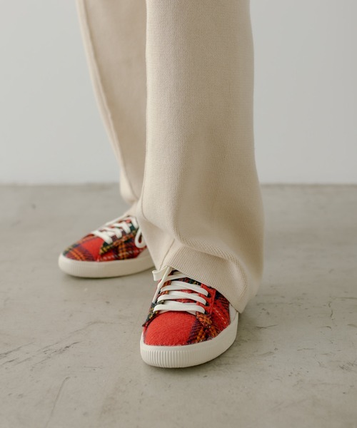 ear PAPILLONNER(イアパピヨネ)の「PUMA SUEDE VTG "HARRIS TWEED"(スニーカー・レディース・レッド/イエロー・23cm/24cm/24.5cm/25cm/23.5cm)」の6枚目の写真