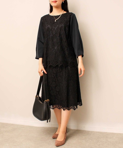 fleur by mint breeze(フルールバイミントブリーズ)の「【L~5L 大きいサイズ】スカラ レース ブラウス(シャツ/ブラウス・レディース・ネイビー/オフホワイト・3L/5L/4L/LL/L)」の12枚目の写真