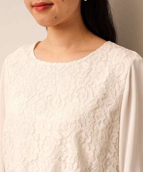 fleur by mint breeze(フルールバイミントブリーズ)の「【L~5L 大きいサイズ】スカラ レース ブラウス(シャツ/ブラウス・レディース・ネイビー/オフホワイト・3L/5L/4L/LL/L)」の14枚目の写真