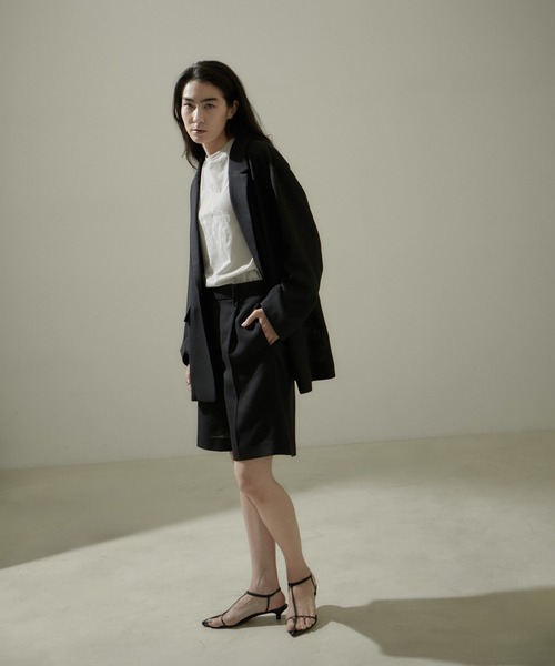 SALON adam et rope'（サロン アダム エ ロペ）の「リネンライクショートパンツ【セットアップ対応】（その他パンツ・レディース・ブラック/ベージュ・FREE）」の3枚目の写真