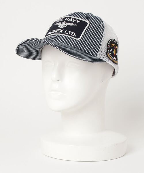AVIREX（アヴィレックス）の「【AVIREX/アヴィレックス】EX AX U.S NAVY MESH CAP メッシュキャップ（キャップ・メンズ・ブラック/カーキ/インディゴブルー/サックスブルー・FREE）」の4枚目の写真