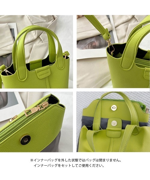 Miniministore(ミニミニストア)の「バケツ型 PUレザー ハンドバッグ 春夏(ハンドバッグ・レディース・ホワイト/ピンク/ライム/グリーン/ブラック・FREE)」の8枚目の写真