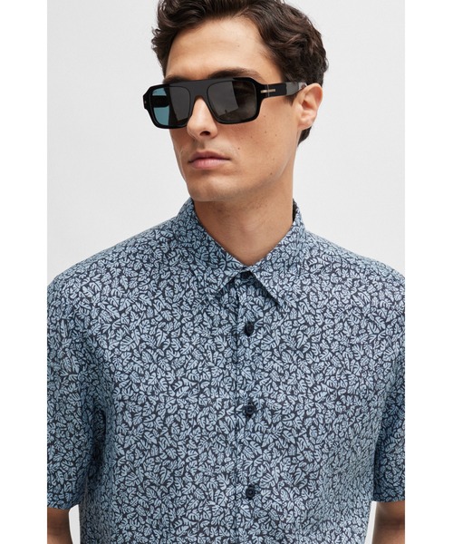 BOSS(ボス)の「モダンプリント ストレッチリネン シャツ(シャツ/ブラウス・メンズ・ブルー/オレンジ・XXL/XL/L/XXXL/S/M)」の10枚目の写真