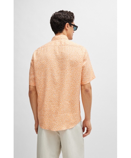 BOSS(ボス)の「モダンプリント ストレッチリネン シャツ(シャツ/ブラウス・メンズ・ブルー/オレンジ・XXL/XL/L/XXXL/S/M)」の9枚目の写真