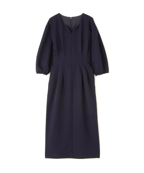 N.（N. Natural Beauty Basic）（エヌエヌナチュラルビューティーベーシック）の「◆ウエストタックキーネックワンピース（ワンピース・レディース・ライトベージュ/ネイビー・MEDIUM）」の12枚目の写真