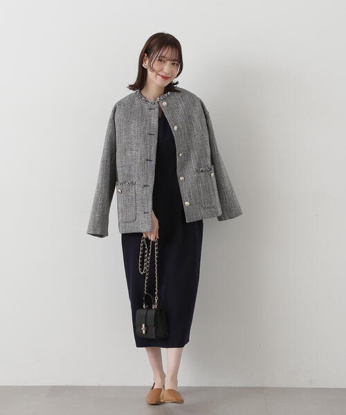 N.（N. Natural Beauty Basic）（エヌエヌナチュラルビューティーベーシック）の「◆ウエストタックキーネックワンピース（ワンピース・レディース・ライトベージュ/ネイビー・MEDIUM）」の21枚目の写真