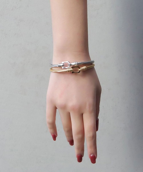 blackdia ocean（ブラックダイヤオーシャン）の「blackdia ocean ワイヤーバングル（バングル/リストバンド・レディース・シルバー/ゴールド・FREE）」の4枚目の写真