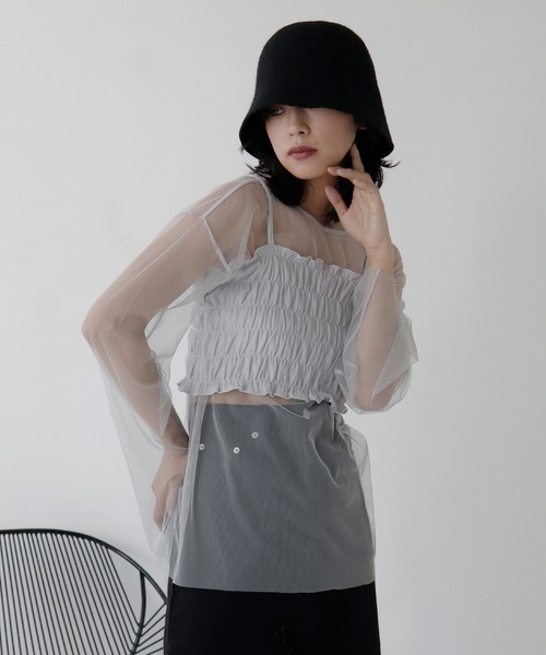 hellam（へラム）の「チュールビスチェセット（Tシャツ