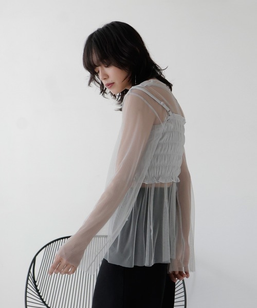 hellam（へラム）の「チュールビスチェセット（Tシャツ