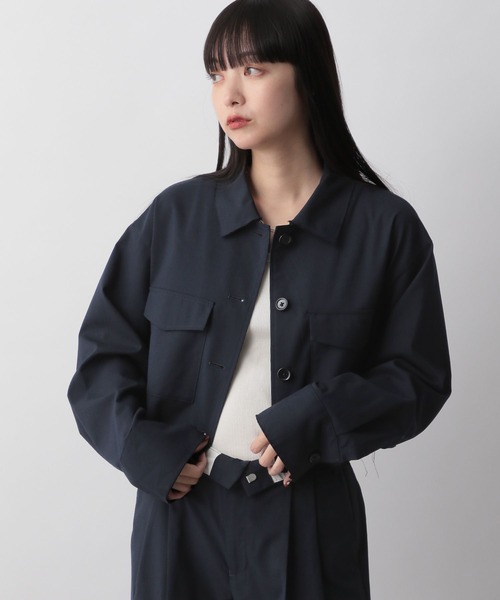 LOWRYS FARM（ローリーズファーム）の「ＴＲショートシャツ 991520（シャツ/ブラウス・レディース・ネイビー/グレー/アイボリー・FREE）」の3枚目の写真