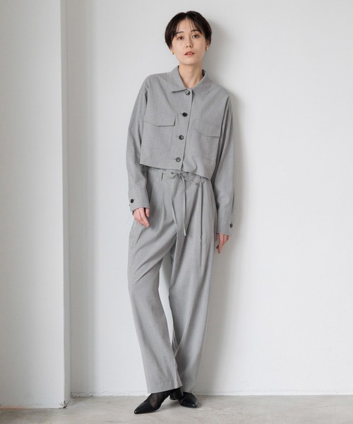 LOWRYS FARM（ローリーズファーム）の「ＴＲショートシャツ 991520（シャツ/ブラウス・レディース・ネイビー/グレー/アイボリー・FREE）」の10枚目の写真