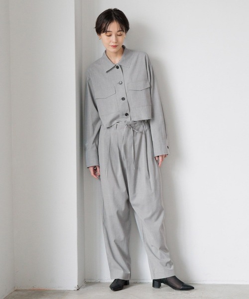 LOWRYS FARM（ローリーズファーム）の「ＴＲショートシャツ 991520（シャツ/ブラウス・レディース・ネイビー/グレー/アイボリー・FREE）」の11枚目の写真