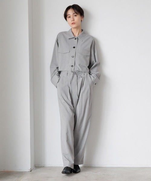 LOWRYS FARM（ローリーズファーム）の「ＴＲショートシャツ 991520（シャツ/ブラウス・レディース・ネイビー/グレー/アイボリー・FREE）」の12枚目の写真