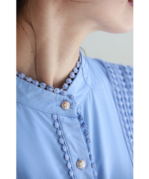 cawaii（カワイイ）の「(ベルト付き) 爽やかな風感じるサークルレースのロングワンピース（ワンピース・レディース・ブルー・FREE）」の9枚目の写真