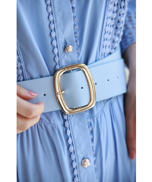 cawaii（カワイイ）の「(ベルト付き) 爽やかな風感じるサークルレースのロングワンピース（ワンピース・レディース・ブルー・FREE）」の19枚目の写真