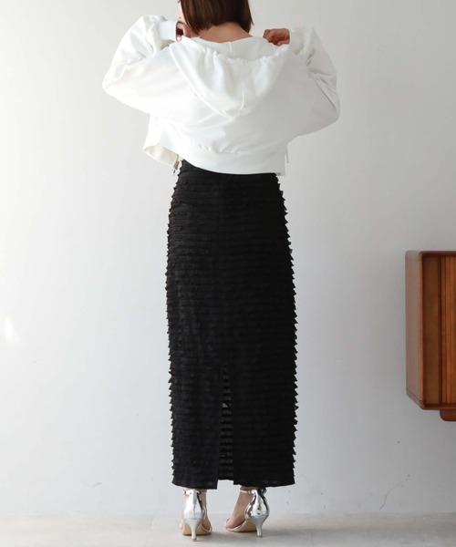 archives(アルシーヴ)の「Wzipショートパーカー(パーカー・レディース・ブラック/オフホワイト/グレー・MEDIUM)」の7枚目の写真