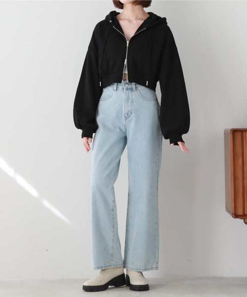 archives(アルシーヴ)の「Wzipショートパーカー(パーカー・レディース・ブラック/オフホワイト/グレー・MEDIUM)」の22枚目の写真