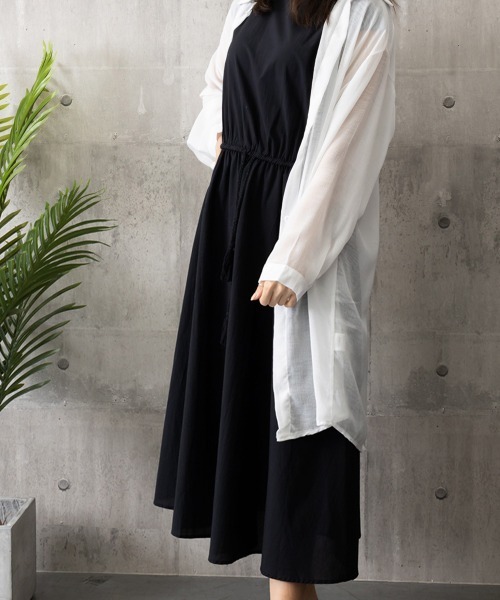 Miniministore(ミニミニストア)の「リネン風ワンピースレディース春夏半袖ノースリーブフレンチスリーブ袖なし半袖半袖(ワンピース・レディース・ブラック/ネイビー/ベージュ/チェック・L/S/XL/M)」の10枚目の写真