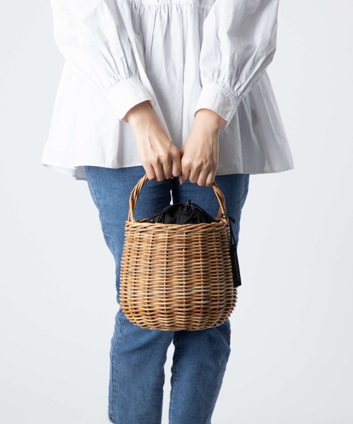 ザバグマティ　Bagmati かごバッグ　アラログ×レザー　美品 The Bagmati かごバッグ カゴバッグ 「BAGMATI/バグマティ