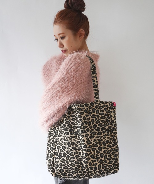 Port（ポート）の「【 Jelly moo / ジェリームー 】 ロゴ パッチワーク レオパード柄 トートバッグ（トートバッグ・レディース・ブラウン/ホワイト・FREE）」の2枚目の写真