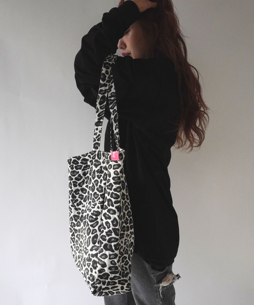 Port（ポート）の「【 Jelly moo / ジェリームー 】 ロゴ パッチワーク レオパード柄 トートバッグ（トートバッグ・レディース・ブラウン/ホワイト・FREE）」の9枚目の写真