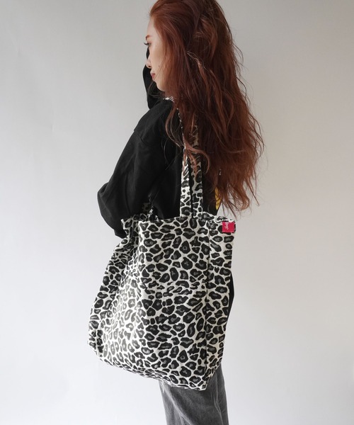 Jelly moo / ジェリームー 】 ロゴ パッチワーク レオパード柄 トート
