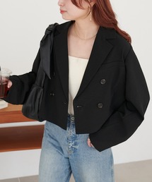 【新品】DISCOAT ダブルテーラージャケット　アウター　 黒 DISCOAT（ディスコート）｜テーラードジャケット（ブラック系