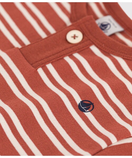 PETIT BATEAU（プチバトー）の「ボーダー半袖Ｔシャツ（Tシャツ/カットソー・キッズ・ブラウン系その他/グリーン系その他・12MONTH/24MONTH/36MONTH/18MONTH）」の4枚目の写真