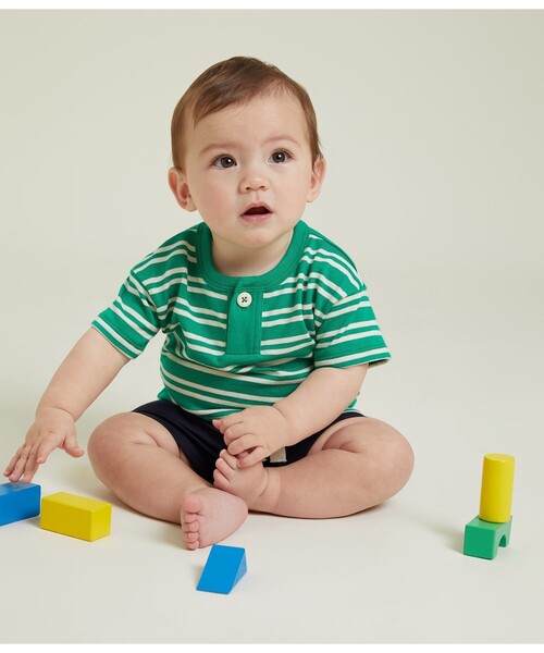 PETIT BATEAU（プチバトー）の「ボーダー半袖Ｔシャツ（Tシャツ/カットソー・キッズ・ブラウン系その他/グリーン系その他・12MONTH/24MONTH/36MONTH/18MONTH）」の5枚目の写真