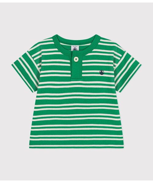 PETIT BATEAU（プチバトー）の「ボーダー半袖Ｔシャツ（Tシャツ/カットソー・キッズ・ブラウン系その他/グリーン系その他・12MONTH/24MONTH/36MONTH/18MONTH）」の7枚目の写真