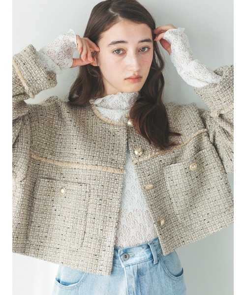 so4u（ソーフォーユー）の「レースハイネックトップス（Tシャツ/カットソー・レディース・オフホワイト・F）」の3枚目の写真