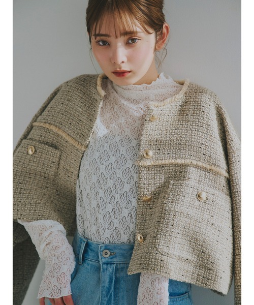 so4u（ソーフォーユー）の「レースハイネックトップス（Tシャツ/カットソー・レディース・オフホワイト・F）」の13枚目の写真