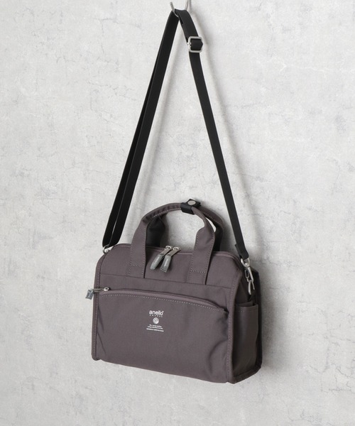anello(アネロ)の「CABIN キャビン 撥水加工 10ポケット 2WAY ミニボストン ショルダーバッグ(ショルダーバッグ・レディース・スミクロ/ブラック/グレイッシュベージュ・FREE)」の3枚目の写真