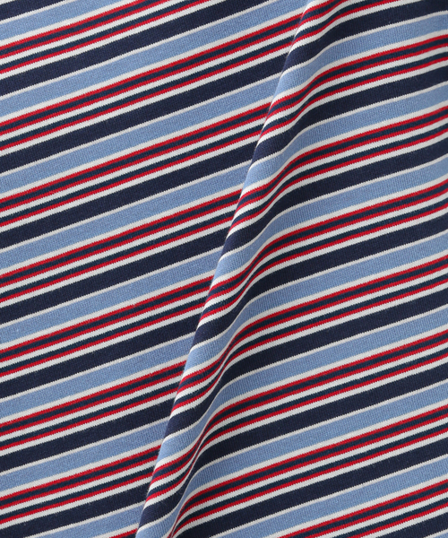 JOURNAL STANDARD（ジャーナルスタンダード）の「マルチボーダーTシャツ（Tシャツ/カットソー・メンズ・ベージュ/コバルトブルー/ブラック・MEDIUM/LARGE）」の16枚目の写真