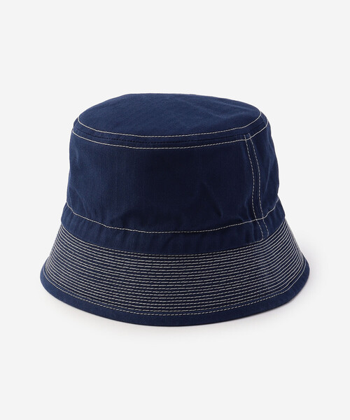 Bshop（ビショップ）の「cableami | オーガニックコットン ヘリンボーン バケットハット（ハット・レディース・ブルー/アイボリー・M/L）」の3枚目の写真