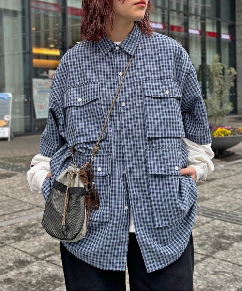 CPCM（シーピーシーエム）の「チェックフィッシング半袖シャツ（シャツ/ブラウス・メンズ・カーキ/ブルー/ネイビー/ブルー系その他/グリーン/ブルー系その他2・MEDIUM/LARGE）」の6枚目の写真