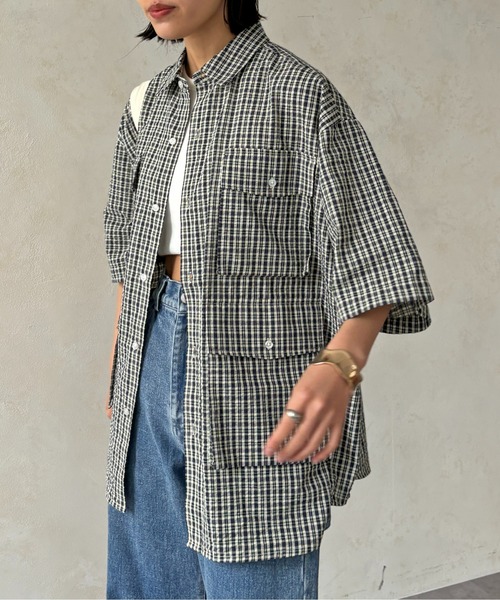 CPCM（シーピーシーエム）の「チェックフィッシング半袖シャツ（シャツ/ブラウス・メンズ・カーキ/ブルー/ネイビー/ブルー系その他/グリーン/ブルー系その他2・MEDIUM/LARGE）」の17枚目の写真