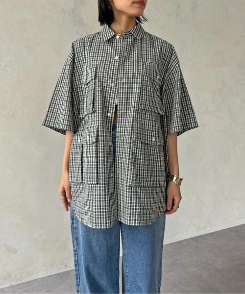 CPCM（シーピーシーエム）の「チェックフィッシング半袖シャツ（シャツ/ブラウス・メンズ・カーキ/ブルー/ネイビー/ブルー系その他/グリーン/ブルー系その他2・MEDIUM/LARGE）」の14枚目の写真