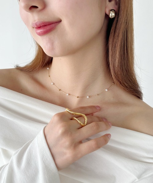 sowang（ソワン）の「ステンレス/ランダム ボール パールネックレス-stainless/random ball pearl necklace-（ネックレス・レディース・シルバー/ゴールド・FREE）」の8枚目の写真