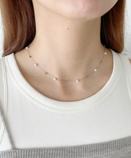 sowang（ソワン）の「ステンレス/ランダム ボール パールネックレス-stainless/random ball pearl necklace-（ネックレス・レディース・シルバー/ゴールド・FREE）」の11枚目の写真