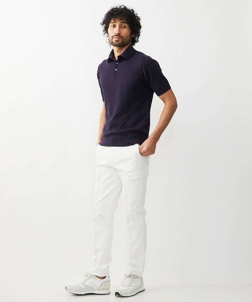 MICHEL KLEIN HOMME (ミッシェルクランオム)の「半袖ニットポロシャツ(ポロシャツ・メンズ・ホワイト/ネイビー・MEDIUM/LARGE/X-LARGE)」の11枚目の写真