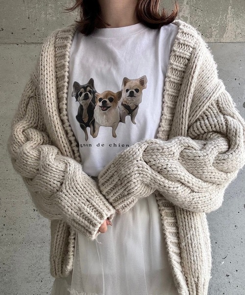 cuorequal（クオレコール）の「DOGプリントＴシャツ（Tシャツ/カットソー・レディース・ホワイト・MEDIUM/LARGE）」の5枚目の写真