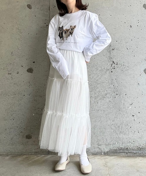 cuorequal（クオレコール）の「DOGプリントＴシャツ（Tシャツ/カットソー・レディース・ホワイト・MEDIUM/LARGE）」の6枚目の写真