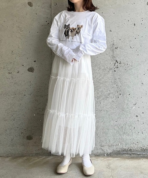 cuorequal（クオレコール）の「DOGプリントＴシャツ（Tシャツ/カットソー・レディース・ホワイト・MEDIUM/LARGE）」の7枚目の写真