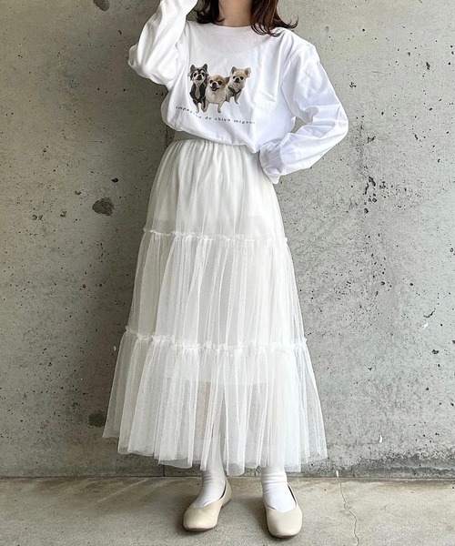 cuorequal（クオレコール）の「DOGプリントＴシャツ（Tシャツ/カットソー・レディース・ホワイト・MEDIUM/LARGE）」の8枚目の写真